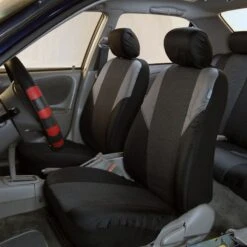 Timeless Cross Weave Seat Covers - Full Set Gray(Timeless Cross Weave Seat Cover Full Set Gray) -FH Group FB064 gray 07 Copy