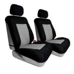 Neosupreme Deluxe Quality Car Seat Cushions - Front Set Gray / Black(Neosupreme Deluxe Quality Car Seat Cushions Front Set Gray Black) -FH Group FB088 102GRAYBLACK 1