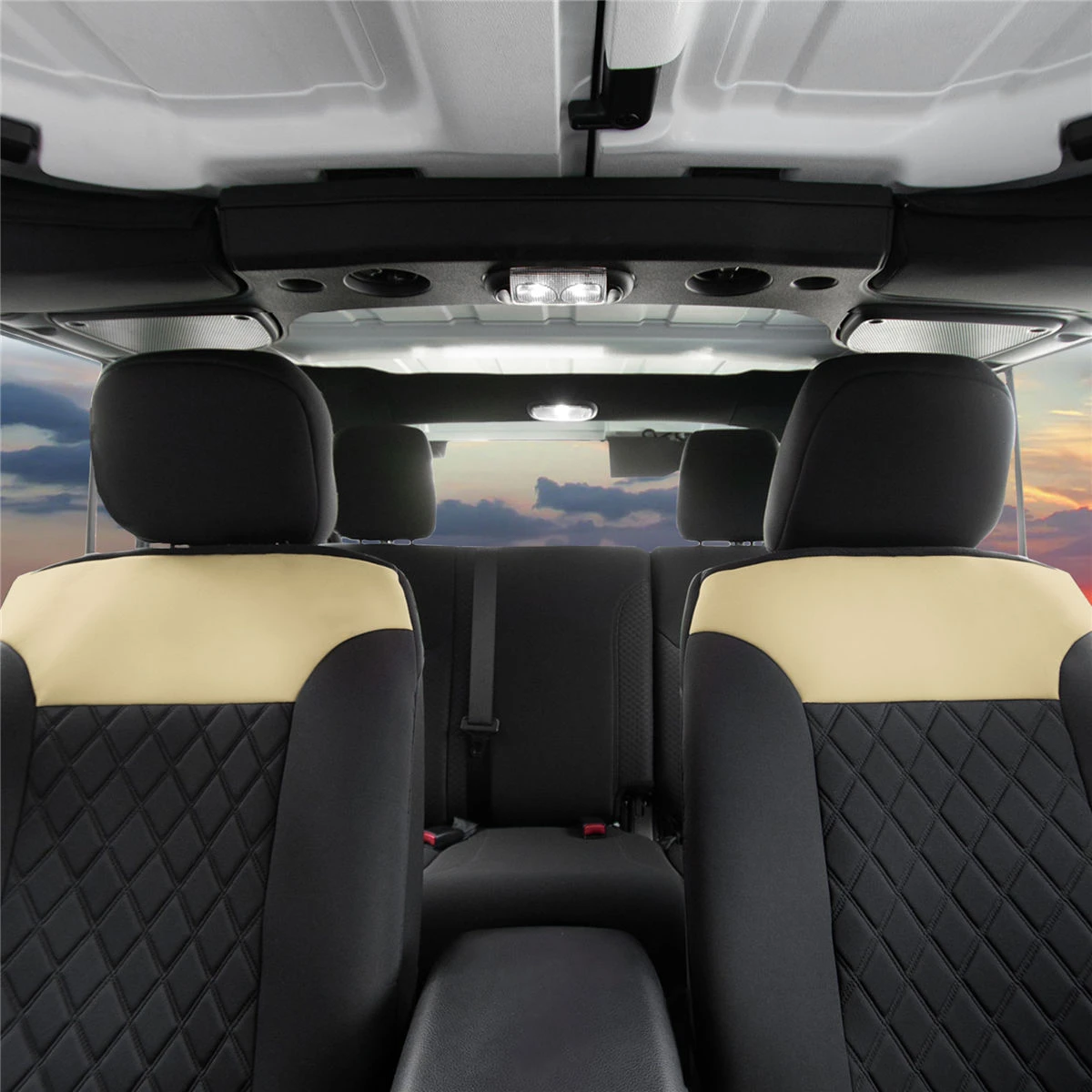 Neosupreme Quality Car Seat Cushions - Front Set Beige / Black(Neosupreme Quality Car Seat Cushions Front Set Beige Black) 5 Neosupreme Quality Car Seat Cushions - Front Set Beige / Black(Neosupreme Quality Car Seat Cushions Front Set Beige Black) - Image 5