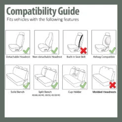 Supreme Twill Seat Covers - Rear Set Gray / Gray(Supreme Twill Seat Covers Rear Set Gray Gray) 21 Supreme Twill Seat Covers - Rear Set Gray / Gray(Supreme Twill Seat Covers Rear Set Gray Gray) -FH Group FB101115COMPAT.CHART