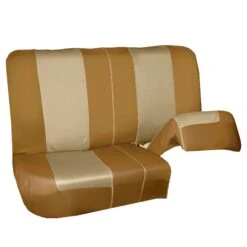 Supreme Twill Seat Covers - Rear Set Beige / Tan(Supreme Twill Seat Covers Rear Set Beige Tan) -FH Group FB101beige010split1