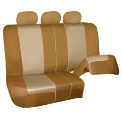 Supreme Twill Seat Covers - Rear Set Beige / Tan(Supreme Twill Seat Covers Rear Set Beige Tan) -FH Group FB101beige013split1