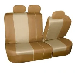 Supreme Twill Seat Covers - Rear Set Beige / Tan(Supreme Twill Seat Covers Rear Set Beige Tan) -FH Group FB101beige013split2