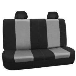 Supreme Twill Seat Covers - Rear Set Gray / Black(Supreme Twill Seat Covers Rear Set Gray Black) -FH Group FB101black012