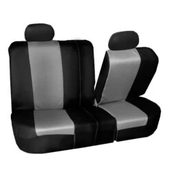 Supreme Twill Seat Covers - Rear Set Gray / Black(Supreme Twill Seat Covers Rear Set Gray Black) -FH Group FB101black012 split2