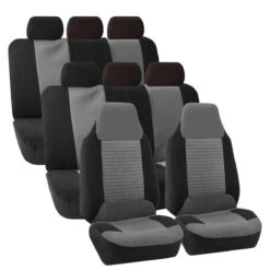 Premium Fabric 3 Row 8 Seater - Gray Seat Covers(Premium Fabric 3 Row Seat Covers Gray)