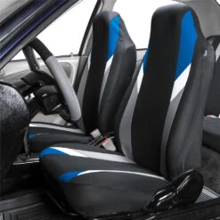 Supreme Modernistic Car Seat Covers - Full Set Blue(Supreme Modernistic Car Seat Covers Full Set Blue) -FH Group FB133115blue 02