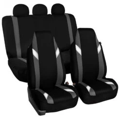 Supreme Modernistic Car Seat Covers - Full Set Gray(Supreme Modernistic Car Seat Covers Full Set Gray)