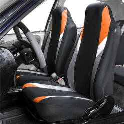 Supreme Modernistic Car Seat Covers - Full Set Orange(Supreme Modernistic Car Seat Covers Full Set Orange) -FH Group FB133115orange 02