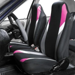 Supreme Modernistic Car Seat Covers - Full Set Pink(Supreme Modernistic Car Seat Covers Full Set Pink) -FH Group FB133115pink 02
