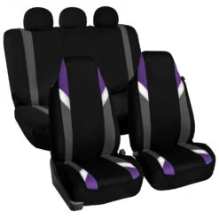 Supreme Modernistic Car Seat Covers - Full Set Purple(Supreme Modernistic Car Seat Covers Full Set Purple)