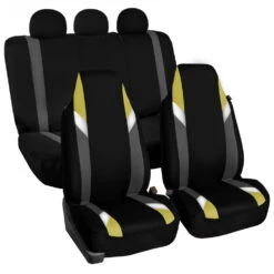 Supreme Modernistic Car Seat Covers - Full Set Yellow(Supreme Modernistic Car Seat Covers Full Set Yellow)