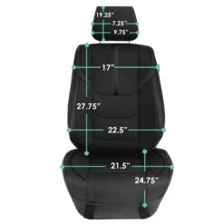 Ultra Sleek Car Seat Cushions - Front Set Black(Ultra Sleek Car Seat Cushions Front Set Black) 9 Ultra Sleek Car Seat Cushions - Front Set Black(Ultra Sleek Car Seat Cushions Front Set Black) -FH Group FB215BLACK DIMENSIONS