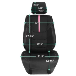 Ultra Sleek Car Seat Cushions - Front Set Pink(Ultra Sleek Car Seat Cushions Front Set Pink) -FH Group FB215PINK DIMENSIONS