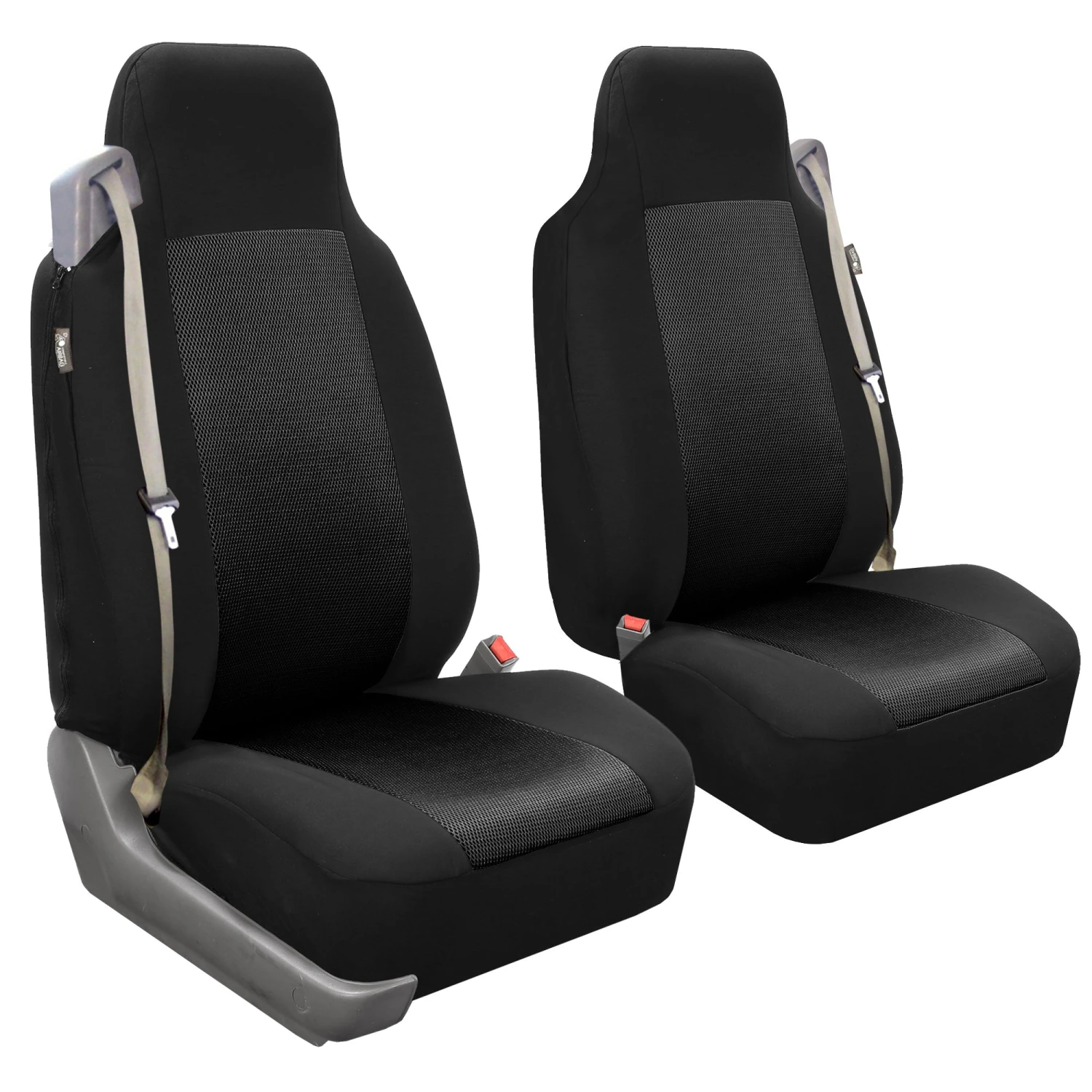 Flat Cloth All-Purpose Built-In Seatbelt Classic Cloth Seat Covers - Full Set Black(Flat Cloth All Purpose Built In Seatbelt Classic Cloth Seat Covers Full Set Black) 2 Flat Cloth All-Purpose Built-In Seatbelt Classic Cloth Seat Covers - Full Set Black(Flat Cloth All Purpose Built In Seatbelt Classic Cloth Seat Covers Full Set Black) - Image 2