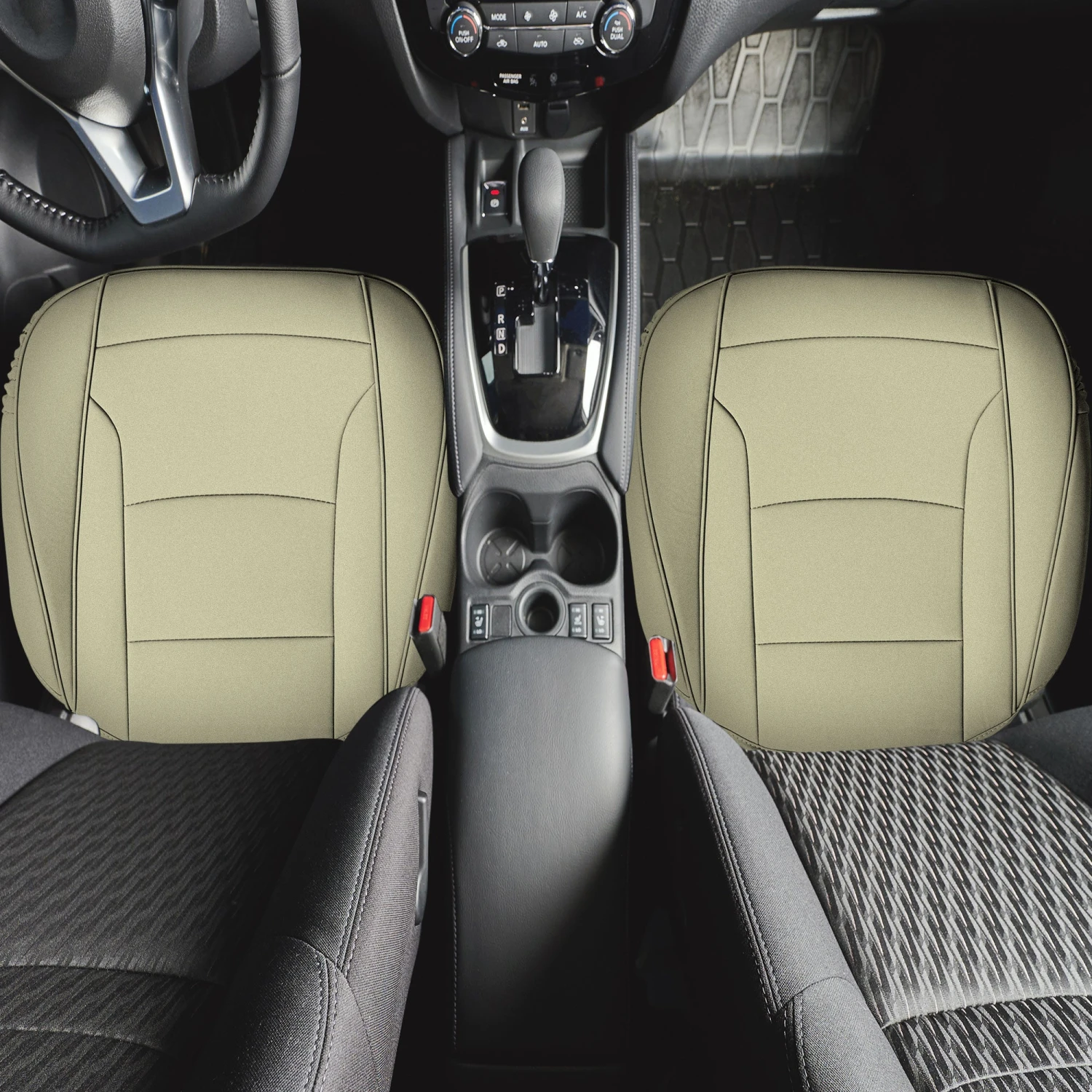 Faux Leather Seat Cushion Pad - 2 Piece Front Set Solid Beige(Faux Leather Seat Cushion Pad 2 Piece Front Set Solid Beige) 9 Faux Leather Seat Cushion Pad - 2 Piece Front Set Solid Beige(Faux Leather Seat Cushion Pad 2 Piece Front Set Solid Beige) - Image 9