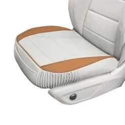 Faux Leather Seat Cushion Pad - 2 Piece Front Set Beige Tan(Copy Of Faux Leather Seat Cushion Pad 2 Piece Front Set Beige Tan) -FH Group FH1205 beige tan 1