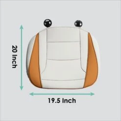 Faux Leather Seat Cushion Pad - 2 Piece Front Set Beige Tan(Copy Of Faux Leather Seat Cushion Pad 2 Piece Front Set Beige Tan) -FH Group FH1205 beige tan 6