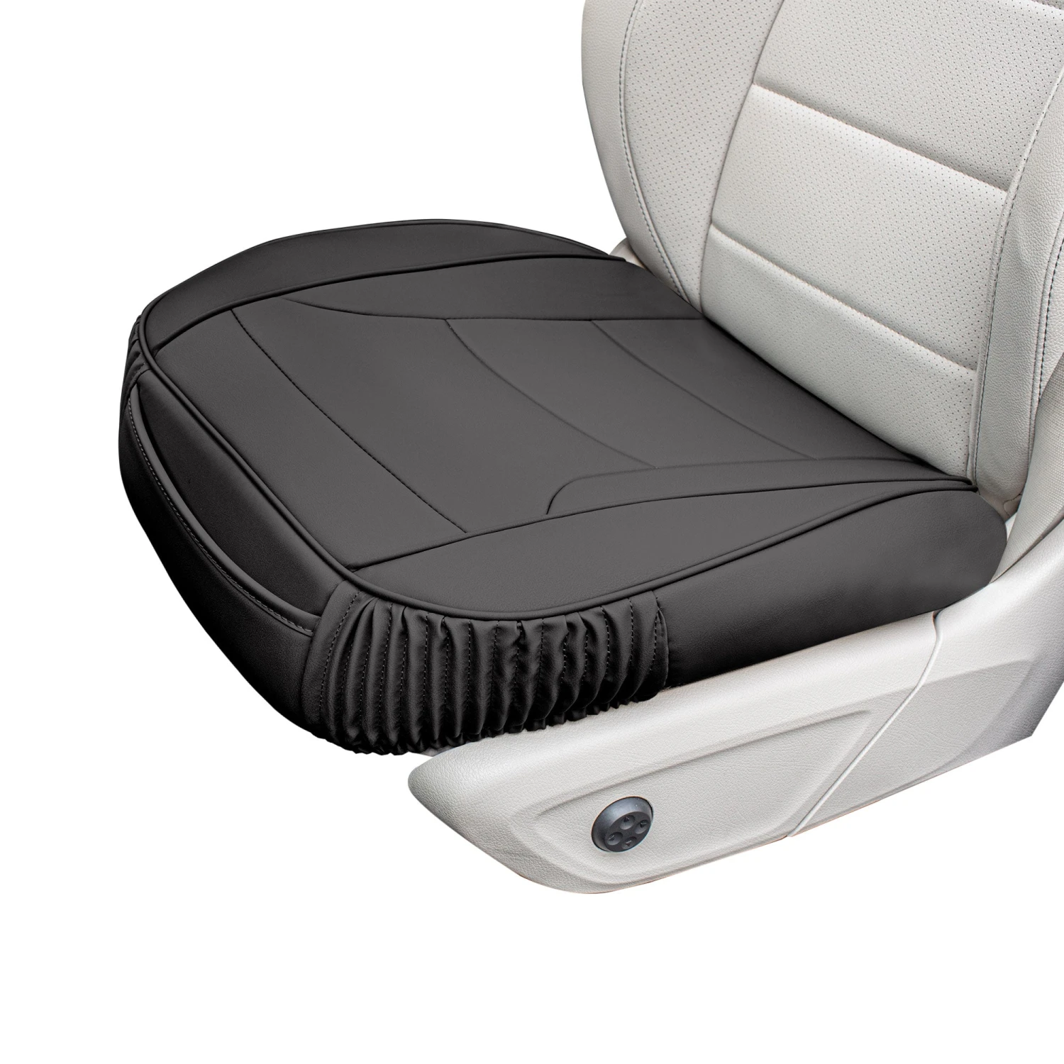 Faux Leather Seat Cushion Pad - 2 Piece Front Set Black(Faux Leather Seat Cushion Pad 2 Piece Front Set Black) 3 Faux Leather Seat Cushion Pad - 2 Piece Front Set Black(Faux Leather Seat Cushion Pad 2 Piece Front Set Black) - Image 3