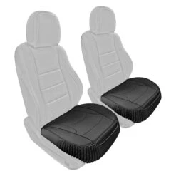 Faux Leather Seat Cushion Pad - 2 Piece Front Set Black(Faux Leather Seat Cushion Pad 2 Piece Front Set Black)