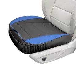 Faux Leather Seat Cushion Pad - 2 Piece Front Set Blue(Faux Leather Seat Cushion Pad 2 Piece Front Set Blue) -FH Group FH1205 blue black 1