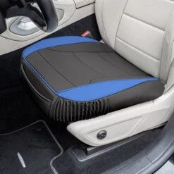 Faux Leather Seat Cushion Pad - 2 Piece Front Set Blue(Faux Leather Seat Cushion Pad 2 Piece Front Set Blue) -FH Group FH1205 blue black 3