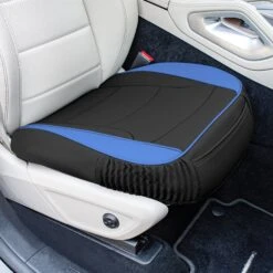 Faux Leather Seat Cushion Pad - 2 Piece Front Set Blue(Faux Leather Seat Cushion Pad 2 Piece Front Set Blue) -FH Group FH1205 blue black 4