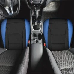 Faux Leather Seat Cushion Pad - 2 Piece Front Set Blue(Faux Leather Seat Cushion Pad 2 Piece Front Set Blue) -FH Group FH1205 blue black 8
