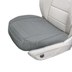 Faux Leather Seat Cushion Pad - 2 Piece Front Set Gray(Faux Leather Seat Cushion Pad 2 Piece Front Set Gray) -FH Group FH1205 gray 1