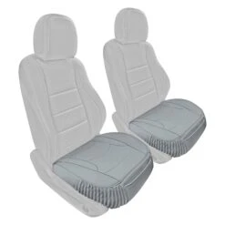 Faux Leather Seat Cushion Pad - 2 Piece Front Set Gray(Faux Leather Seat Cushion Pad 2 Piece Front Set Gray)