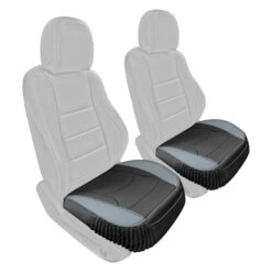 Faux Leather Seat Cushion Pad - 2 Piece Front Set Gray/Black(Copy Of Faux Leather Seat Cushion Pad 2 Piece Front Set Gray Black)