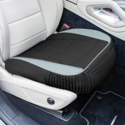 Faux Leather Seat Cushion Pad - 2 Piece Front Set Gray/Black(Copy Of Faux Leather Seat Cushion Pad 2 Piece Front Set Gray Black) -FH Group FH1205 gray black 4