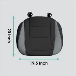 Faux Leather Seat Cushion Pad - 2 Piece Front Set Gray/Black(Copy Of Faux Leather Seat Cushion Pad 2 Piece Front Set Gray Black) -FH Group FH1205 gray black 6