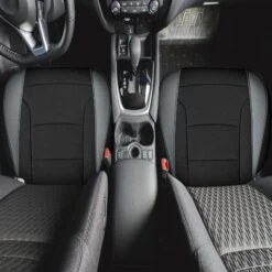 Faux Leather Seat Cushion Pad - 2 Piece Front Set Gray/Black(Copy Of Faux Leather Seat Cushion Pad 2 Piece Front Set Gray Black) -FH Group FH1205 gray black 8