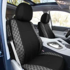 We Are Young Life Is Fun Checker Printed Seat Covers, Floor Mats, And Steering Wheel Cover - Black Combo Full Set(We Are Young Life Is Fun Checker Printed Seat Covers Floor Mats And Steering Wheel Cover Black Combo Full Set) 10 We Are Young Life Is Fun Checker Printed Seat Covers, Floor Mats, And Steering Wheel Cover - Black Combo Full Set(We Are Young Life Is Fun Checker Printed Seat Covers Floor Mats And Steering Wheel Cover Black Combo Full Set) -FH Group LF002115 black 2 v2 1