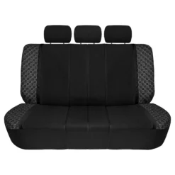 We Are Young Life Is Fun Checker Printed Seat Covers - Combo Full Set Black(We Are Young Life Is Fun Checker Printed Seat Covers Combo Full Set Black) -FH Group LF002115 black 6 v2
