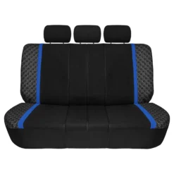 We Are Young Life Is Fun Checker Printed Seat Covers - Combo Full Set Blue(We Are Young Life Is Fun Checker Printed Seat Covers Combo Full Set Blue) -FH Group LF002115 blue 6 v2