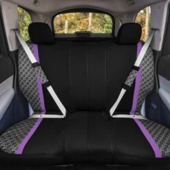 We Are Young Life Is Fun Checker Printed Seat Covers, Floor Mats, And Steering Wheel Cover - Purple Combo Full Set(We Are Young Life Is Fun Checker Printed Seat Covers Floor Mats And Steering Wheel Cover Purple Combo Full Set) -FH Group LF002115 purple 4 v2 1