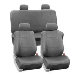 PU Leather Seat Covers - Full Set Gray(Pu Leather Seat Covers Full Set Gray)