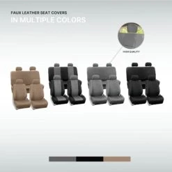 PU Leather Seat Covers - Full Set Gray(Pu Leather Seat Covers Full Set Gray) -FH Group PU001 solid gray 115 7