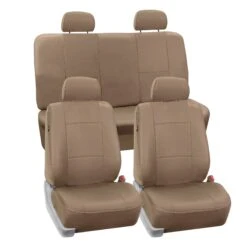 PU Leather Seat Covers - Full Set Tan(Pu Leather Seat Covers Full Set Tan)
