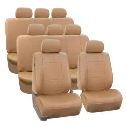 Premium PU Leather 3 Row 8 Seater - Tan Seat Covers(Premium Pu Leather 3 Row Seat Covers Tan)