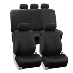 Premium PU Leather Seat Covers - Full Set Black(Premium Pu Leather Seat Covers Full Set Black)