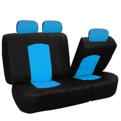 Highest Grade Faux Leather Seat Covers - Full Set Blue(Highest Grade Faux Leather Seat Covers Full Set Blue) -FH Group PU008115BLUE WS blue 04
