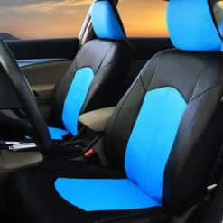 Highest Grade Faux Leather Seat Covers - Full Set Blue(Highest Grade Faux Leather Seat Covers Full Set Blue) -FH Group PU008115BLUE WS blue 05