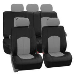 Highest Grade Faux Leather Seat Covers - Full Set Gray(Highest Grade Faux Leather Seat Covers Full Set Gray)