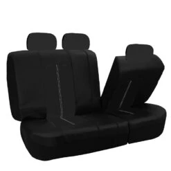 Highest Grade Faux Leather Seat Covers - Rear Black(Highest Grade Faux Leather Seat Covers Rear Black) -FH Group PU008black013split 2 e1616079054848