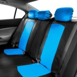 Highest Grade Faux Leather Seat Covers - Rear Blue(Highest Grade Faux Leather Seat Covers Rear Blue) -FH Group PU008blue interiorrear 2 e1616078959864