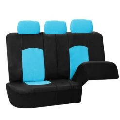 Highest Grade Faux Leather Seat Covers - Rear Blue(Highest Grade Faux Leather Seat Covers Rear Blue) -FH Group PU008blue013split2 2 e1616078971762
