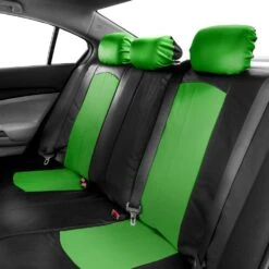 Highest Grade Faux Leather Seat Covers - Rear Green(Highest Grade Faux Leather Seat Covers Rear Green) -FH Group PU008green interiorrear 1 e1616080039706